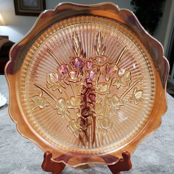 Other - Vintage, Jeannette, Iris Herringbone Marigold, Serving Dish, Platter Tray 1930,